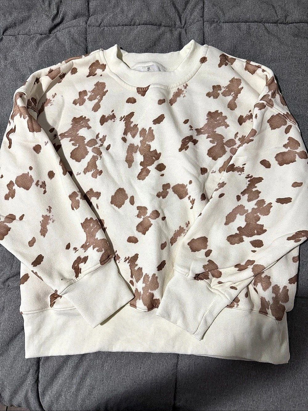 AS Revival Animal Print Sweatshirt in White & Brown Like New